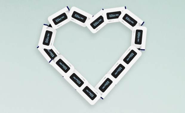 Photo of breathalyzers arranged in a heart shape